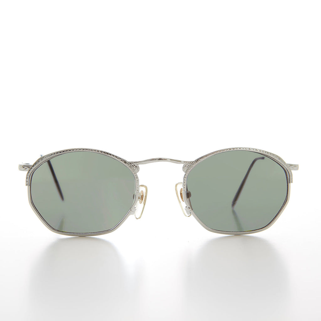 Semi Octagon Unisex Metal Vintage Sunglass  - Onas