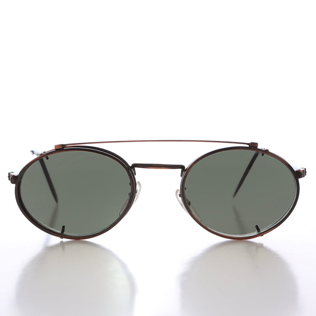 Oval Clip On Sunglasses  - Purdue