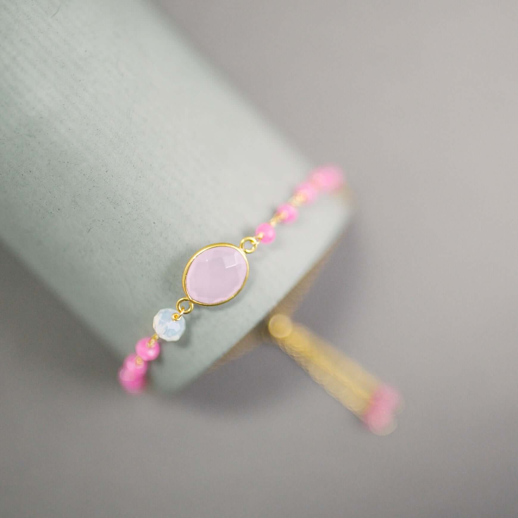 Rose Quartz Adjustable Gemstone Bracelet
