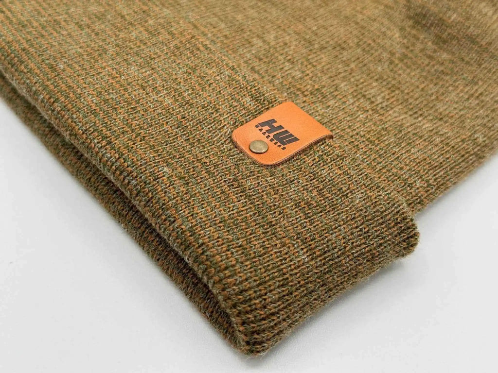 Patented H Stitch Fusion Cuffed Beanie, Brown  and Green
