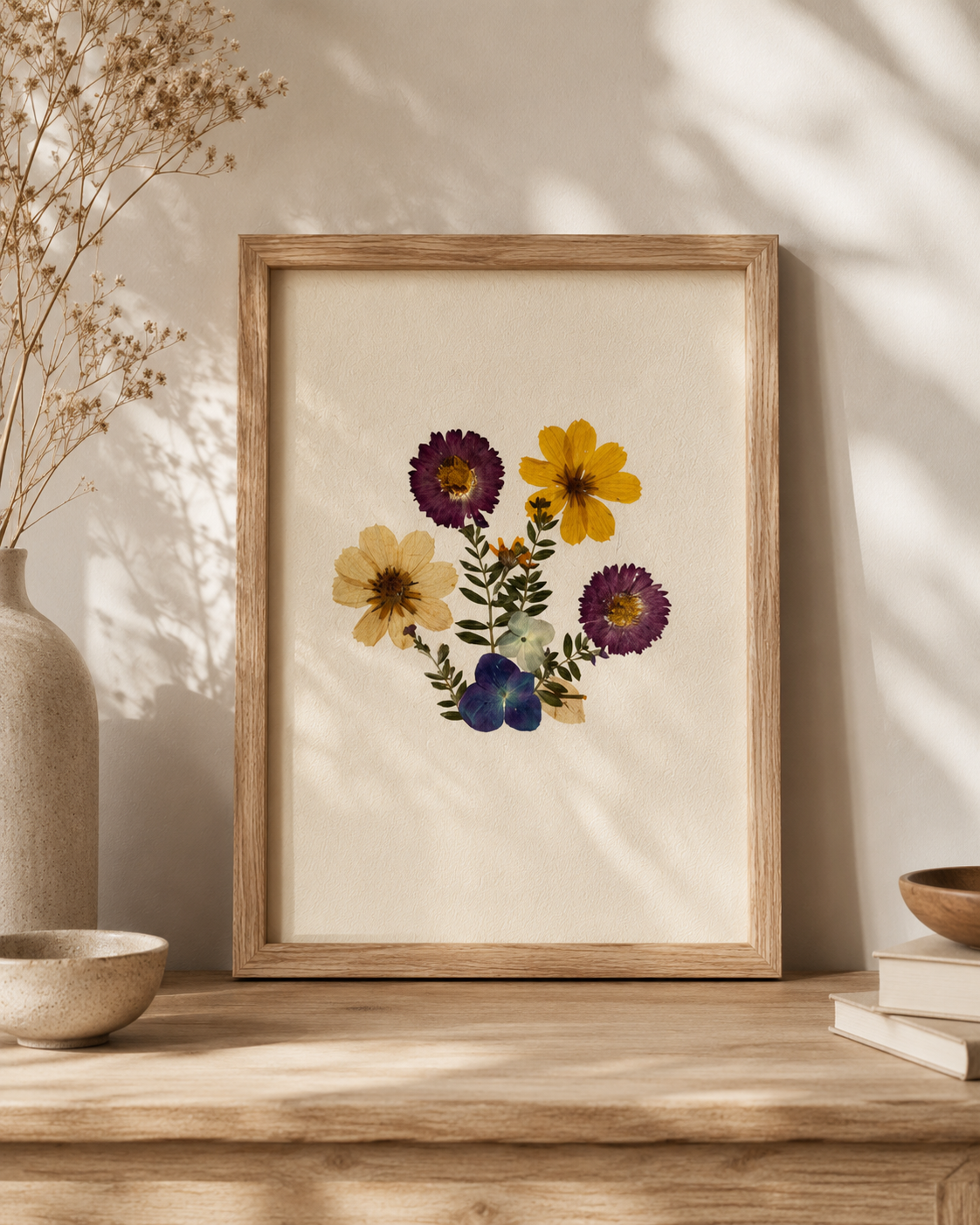 Pressed Flowers Wall Art 8x10