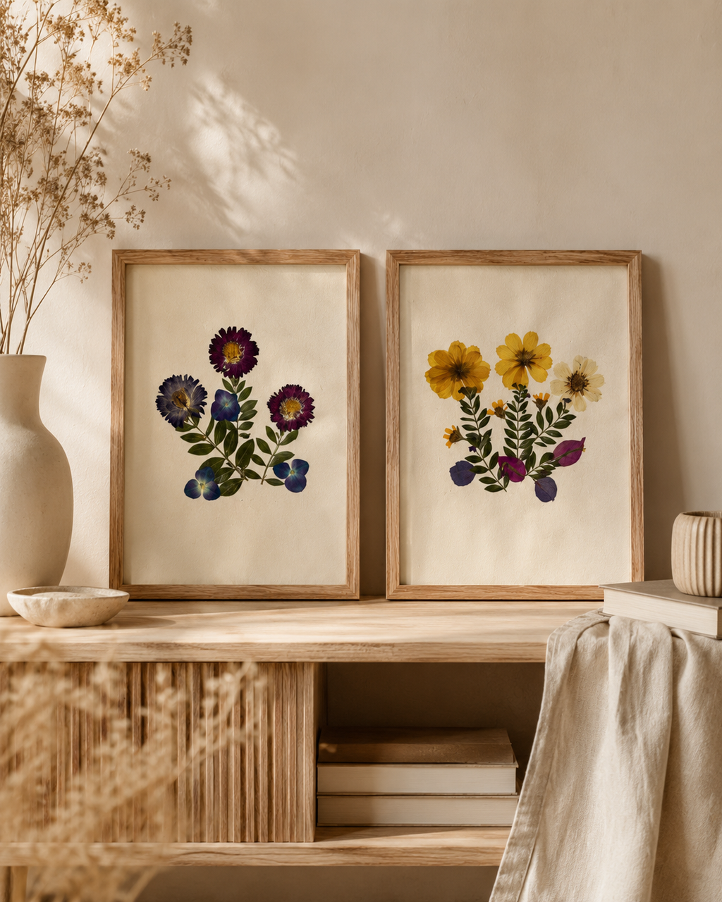 Pressed Flowers Wall Art 8x10