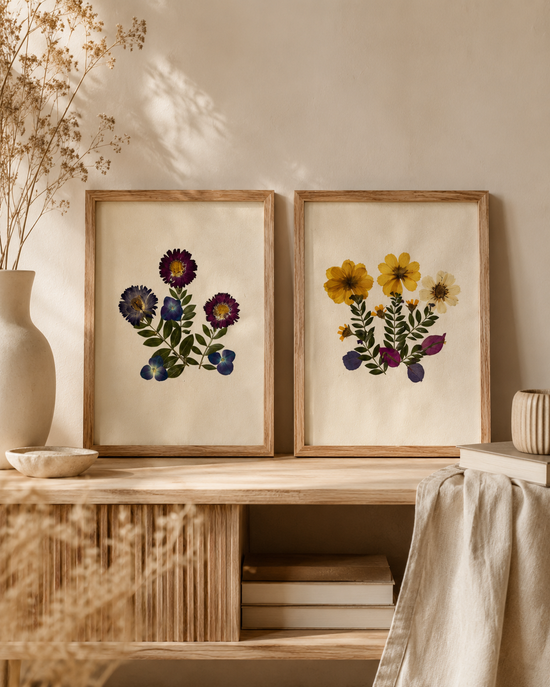Pressed Flowers Wall Art 8x10