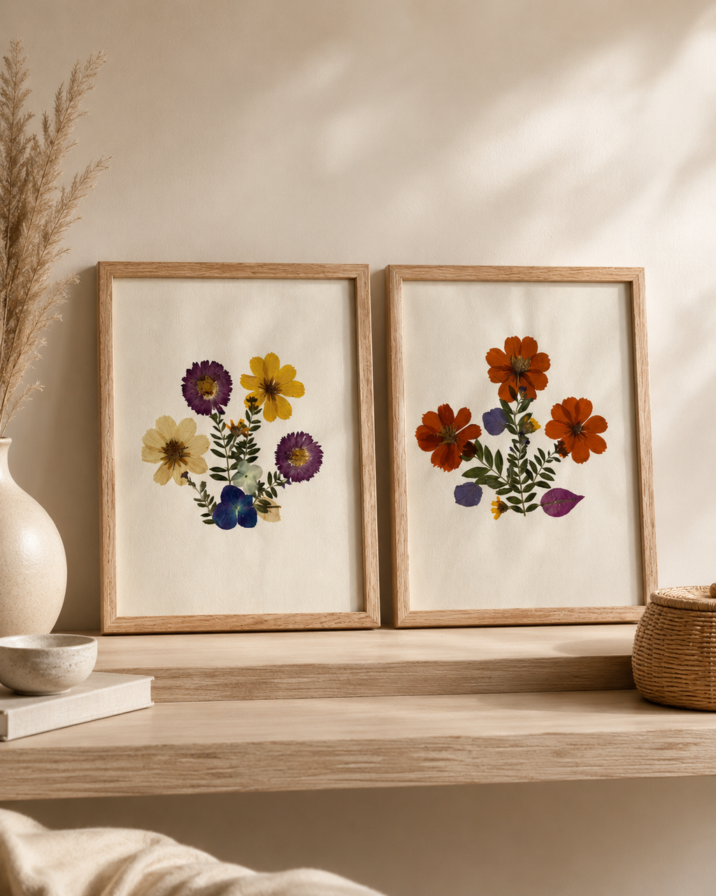 Pressed Flowers Wall Art 8x10