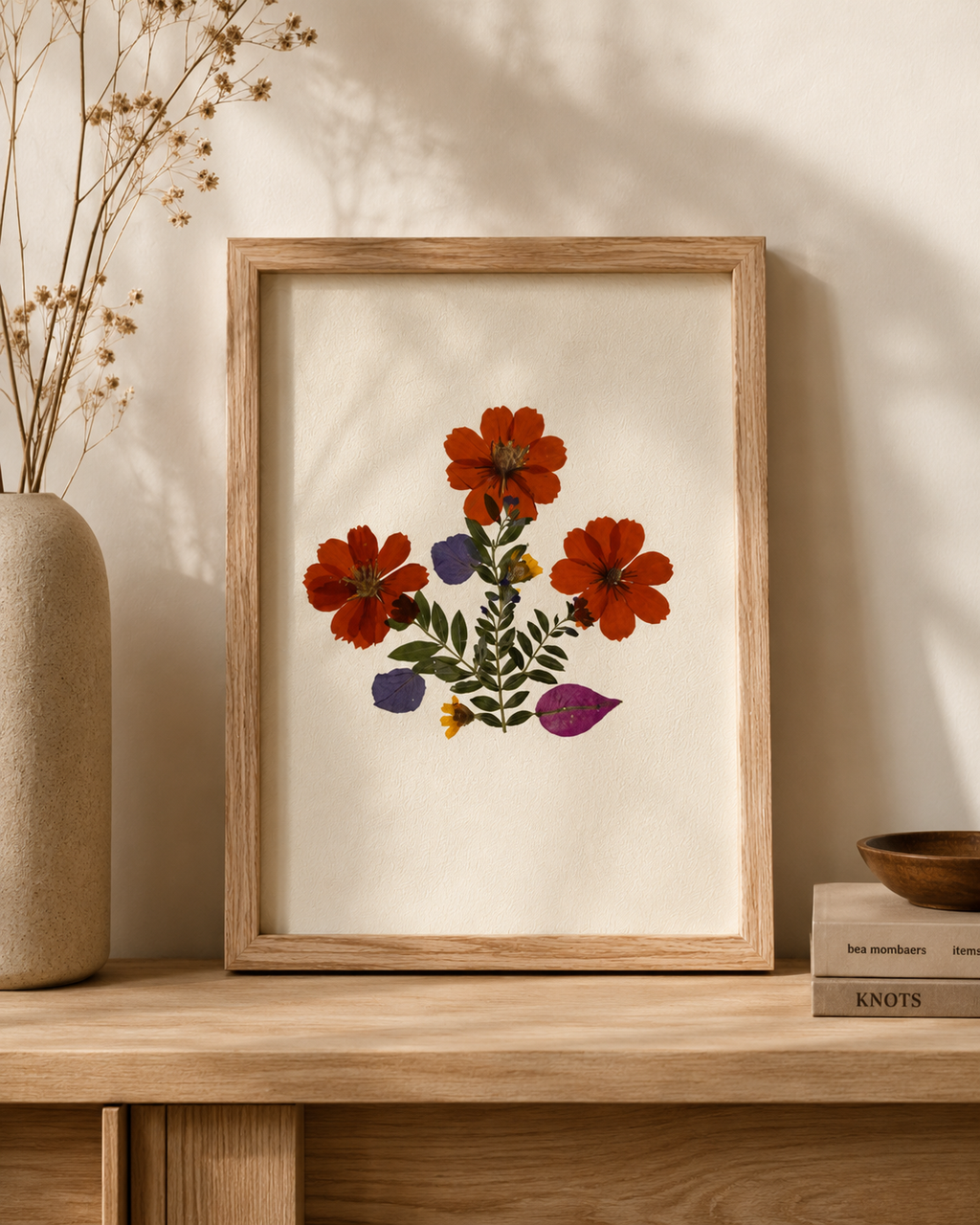 Pressed Flowers Wall Art 8x10