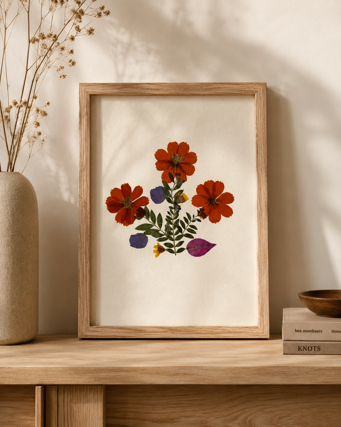 Pressed Flowers Wall Art 8x10