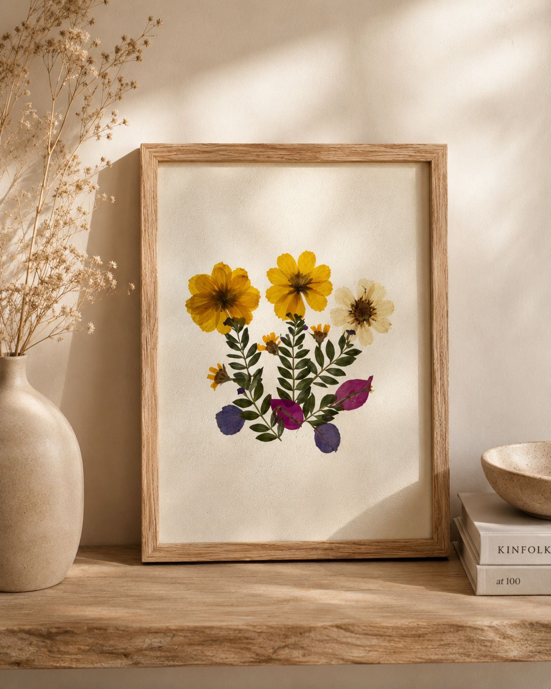Pressed Flowers Wall Art 8x10