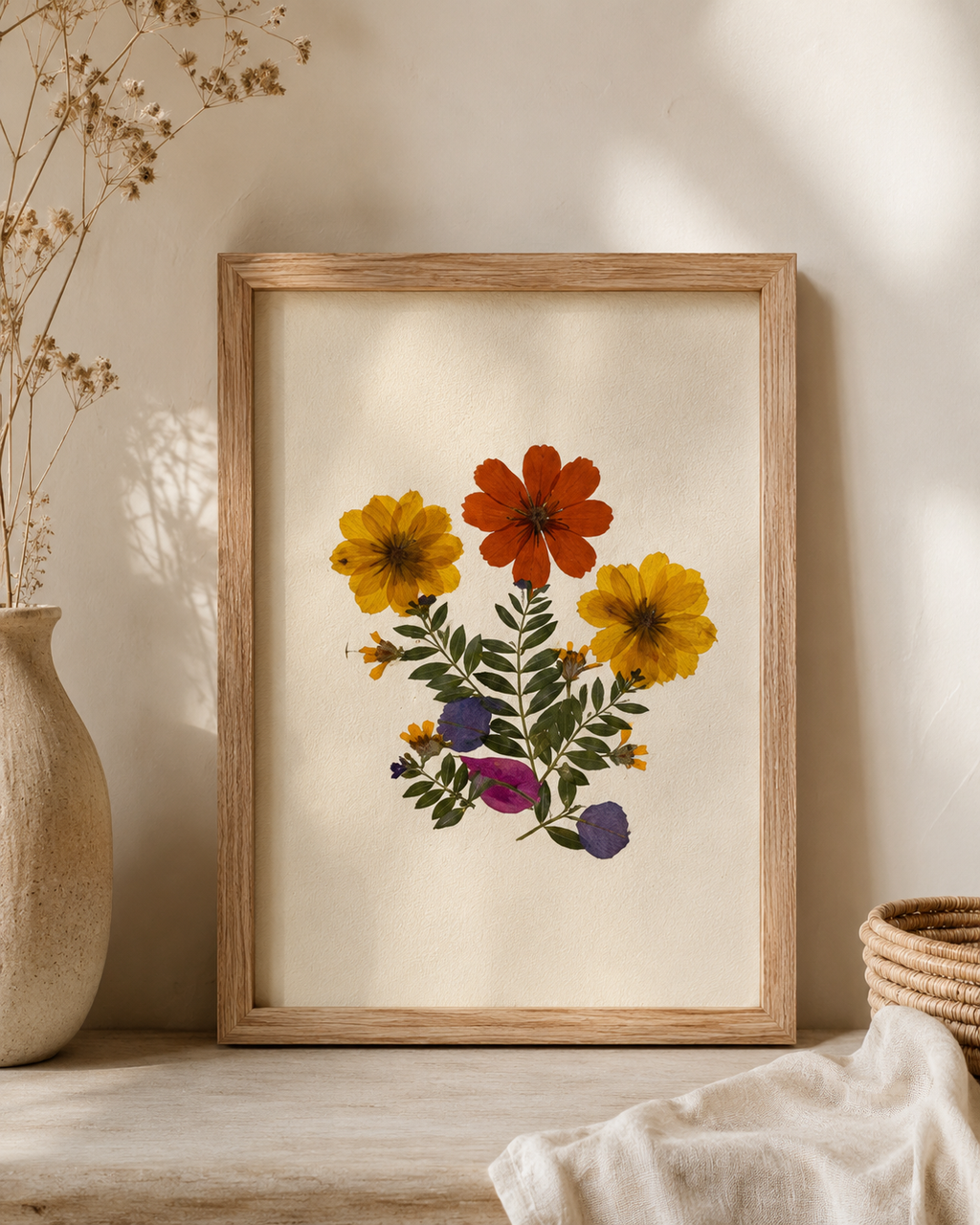 Pressed Flowers Wall Art 8x10