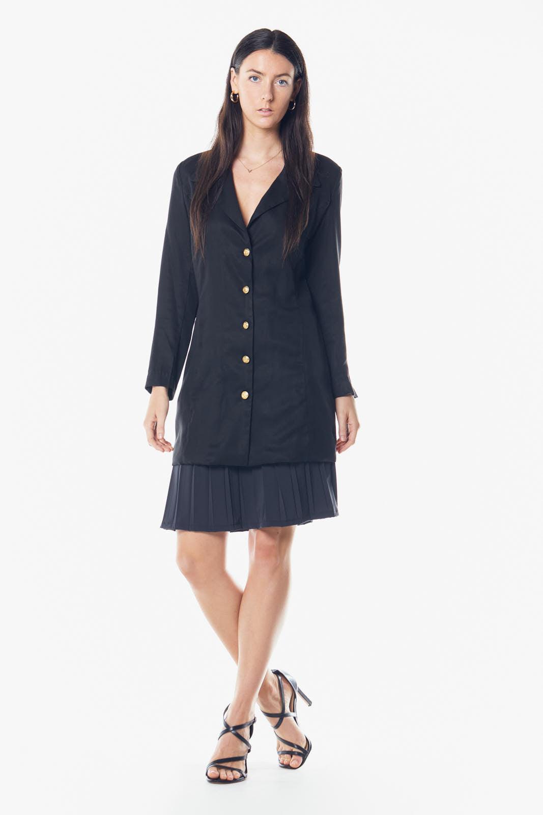 Grace Long Blazer Dress in Black – Women’s Tailored Blazer Dress