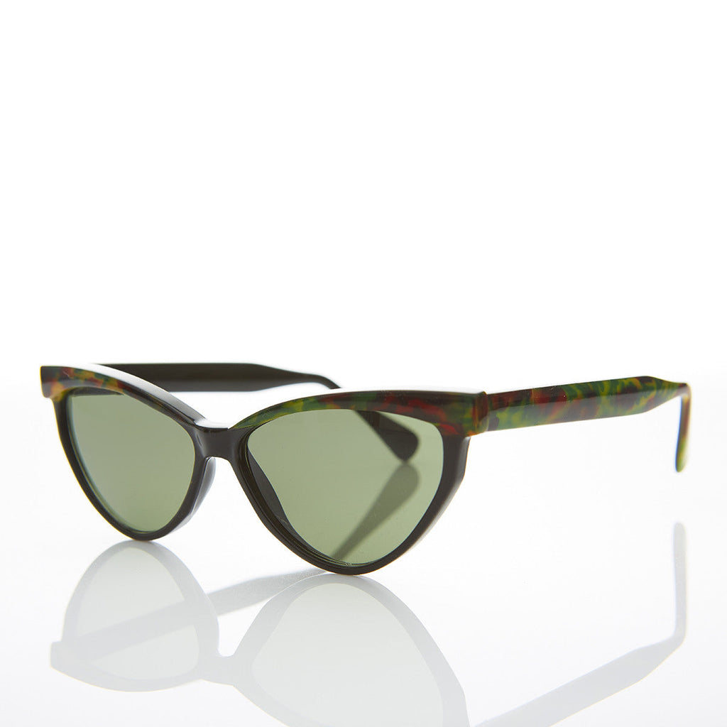 Cat Eye Vintage Sunglass with Raised Browline - Raga