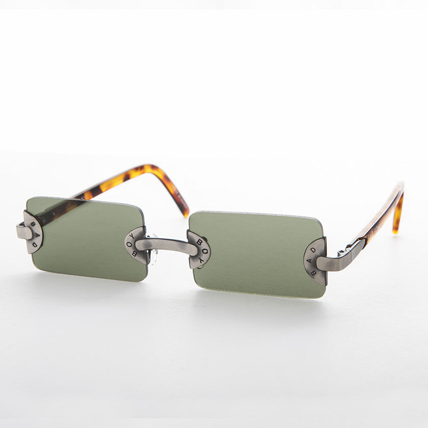 90s Vintage Rectangle Rimless Punk Goth Sunglass - Rebel 3