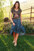 Denim Rose Skirt