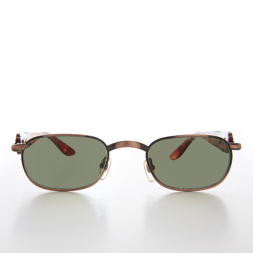 90s Unique Rectangular Vintage Sunglasses - Rusty