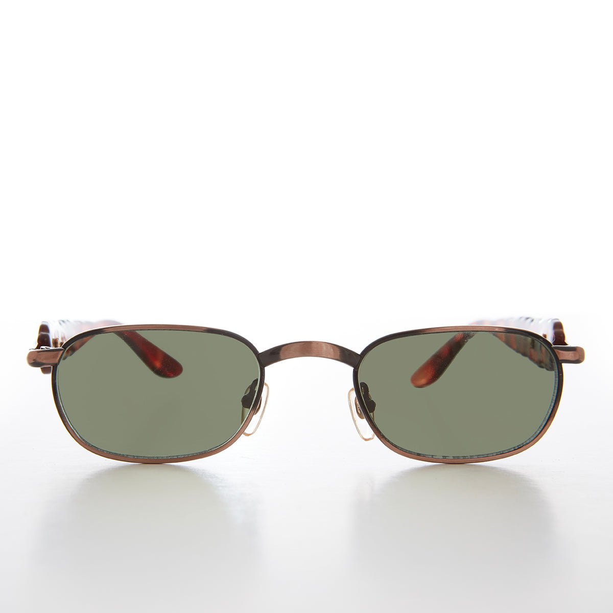 90s Unique Rectangular Vintage Sunglasses - Rusty