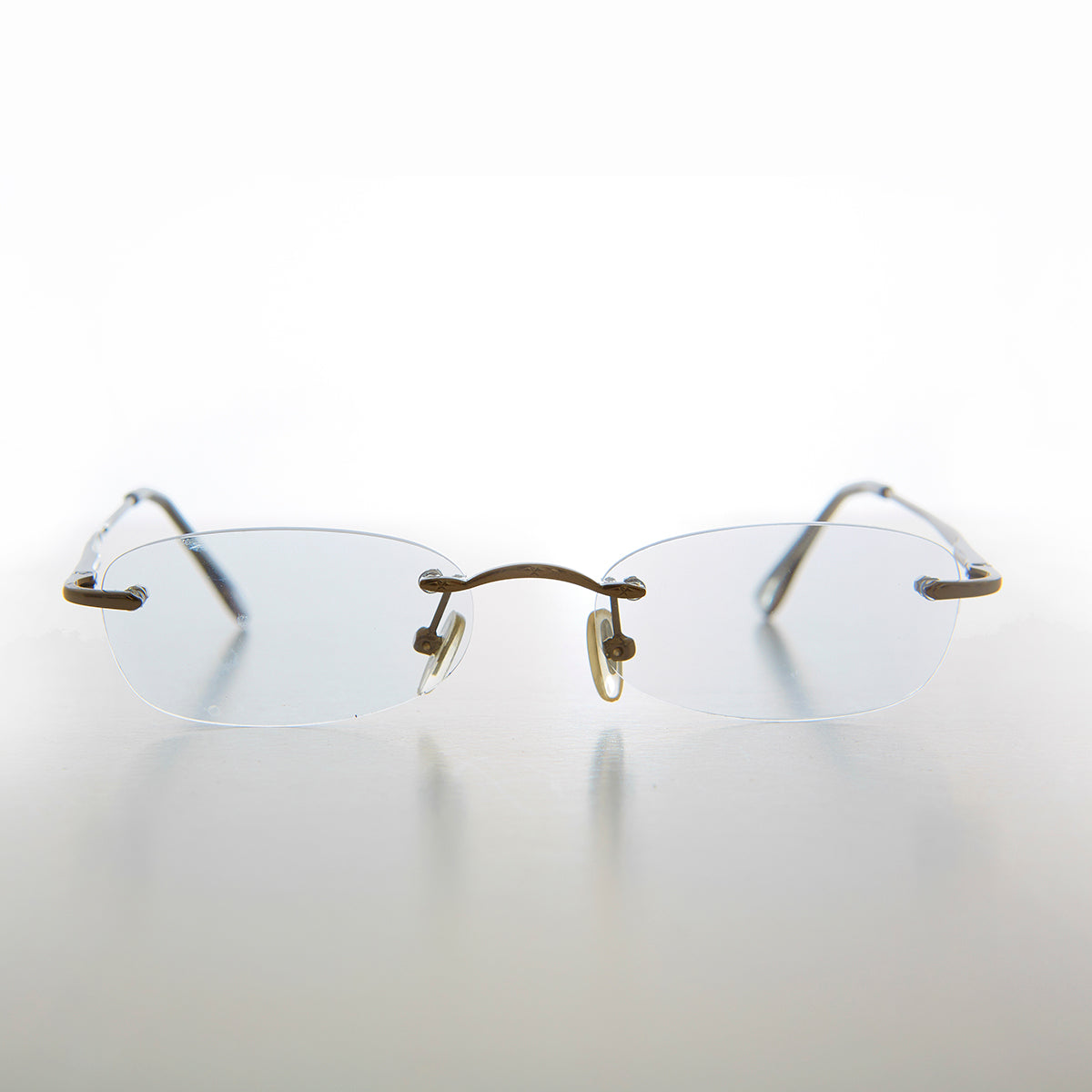 Rimless Tinted Rectangular Lens Reading Glasses - Ryn