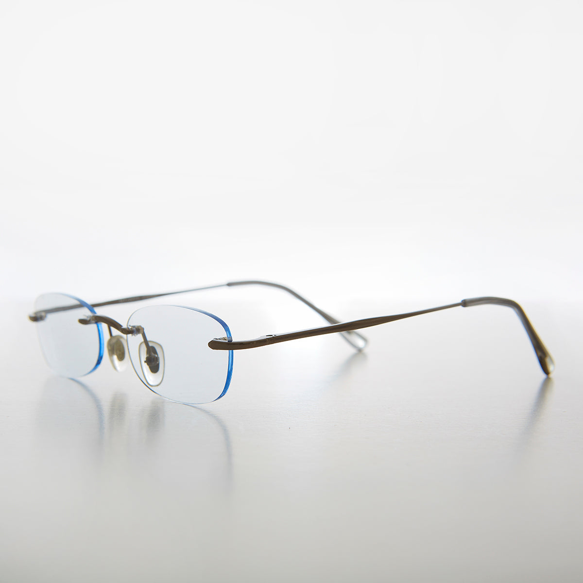 Rimless Tinted Rectangular Lens Reading Glasses - Ryn