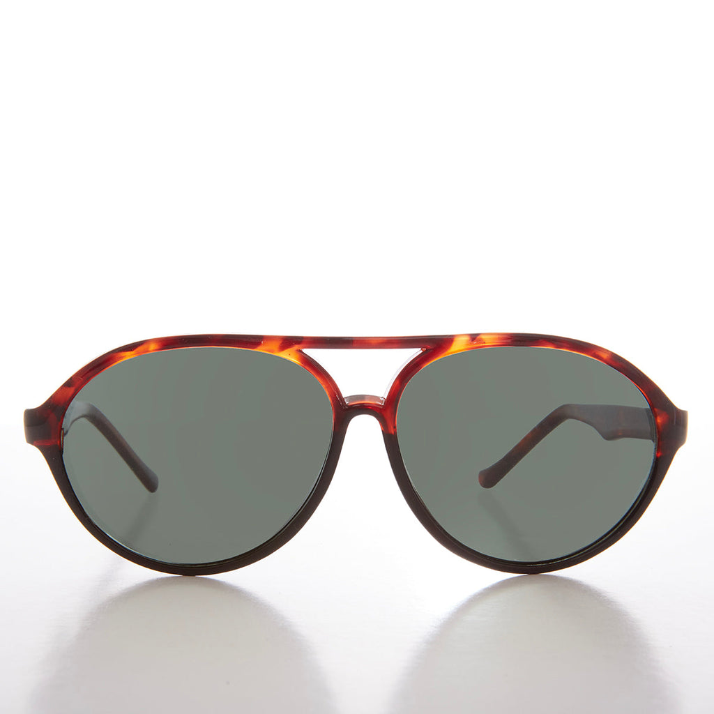 Curved Aviator Sunglass with Glass Lens - Swenson