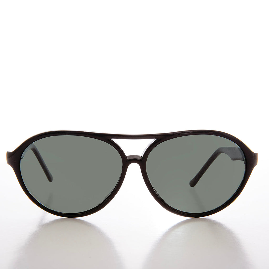 Curved Aviator Sunglass with Glass Lens - Swenson