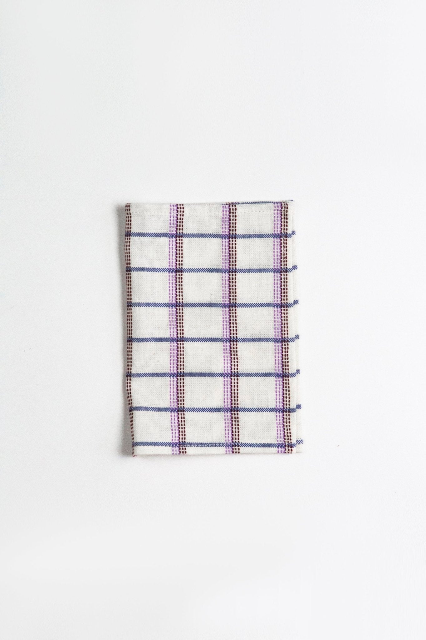 San Lucas Plaid White Cocktail Napkins Set of 4