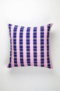 Santiago Grid Pillow - Royal and Baby Pink