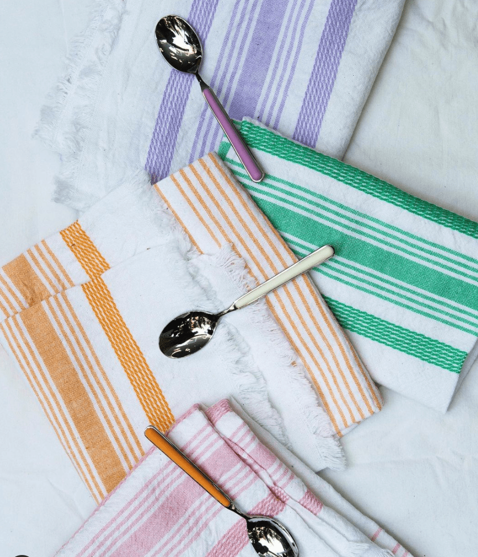 White &amp; Orange Kitchen Towel