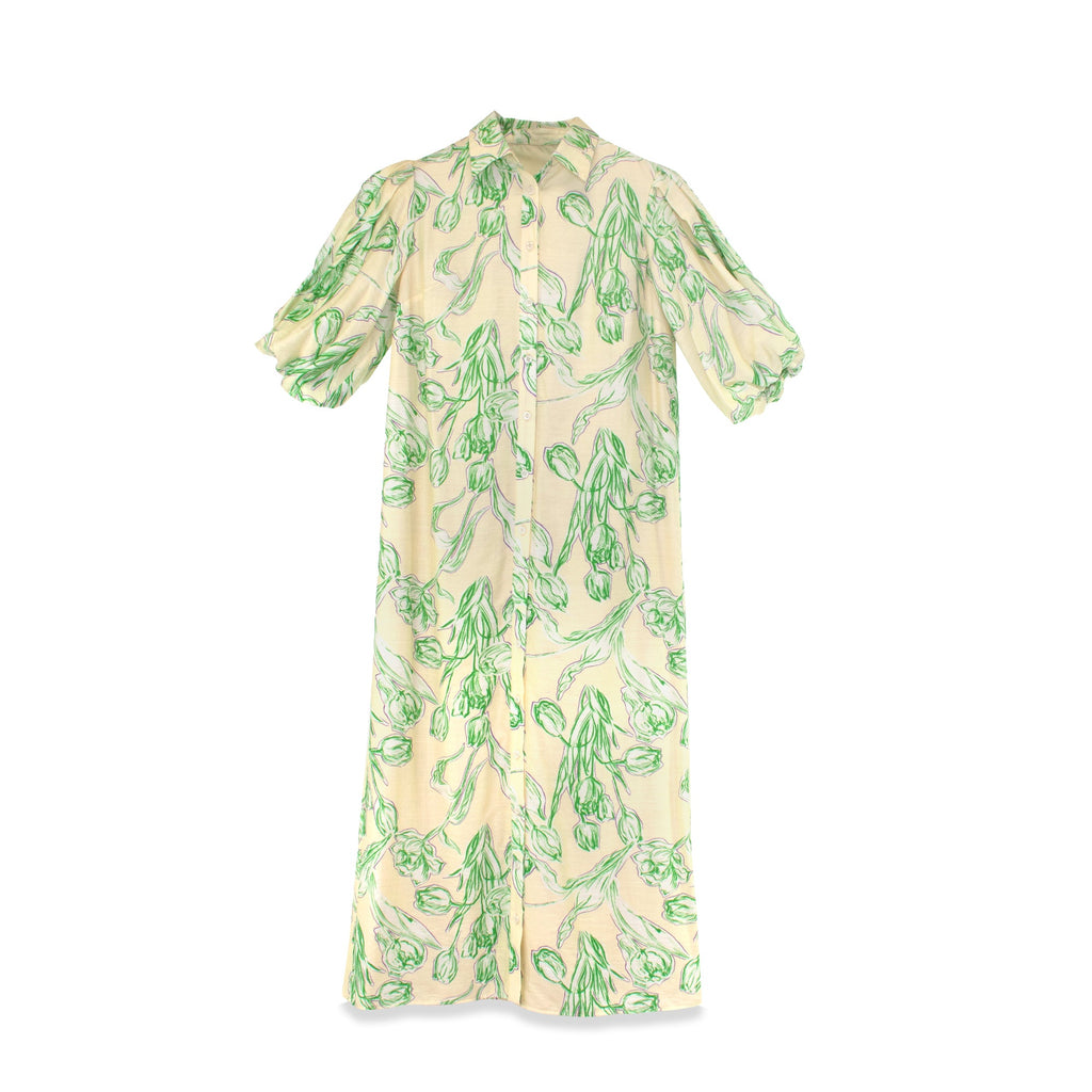 FLORAL LINEN DRESS