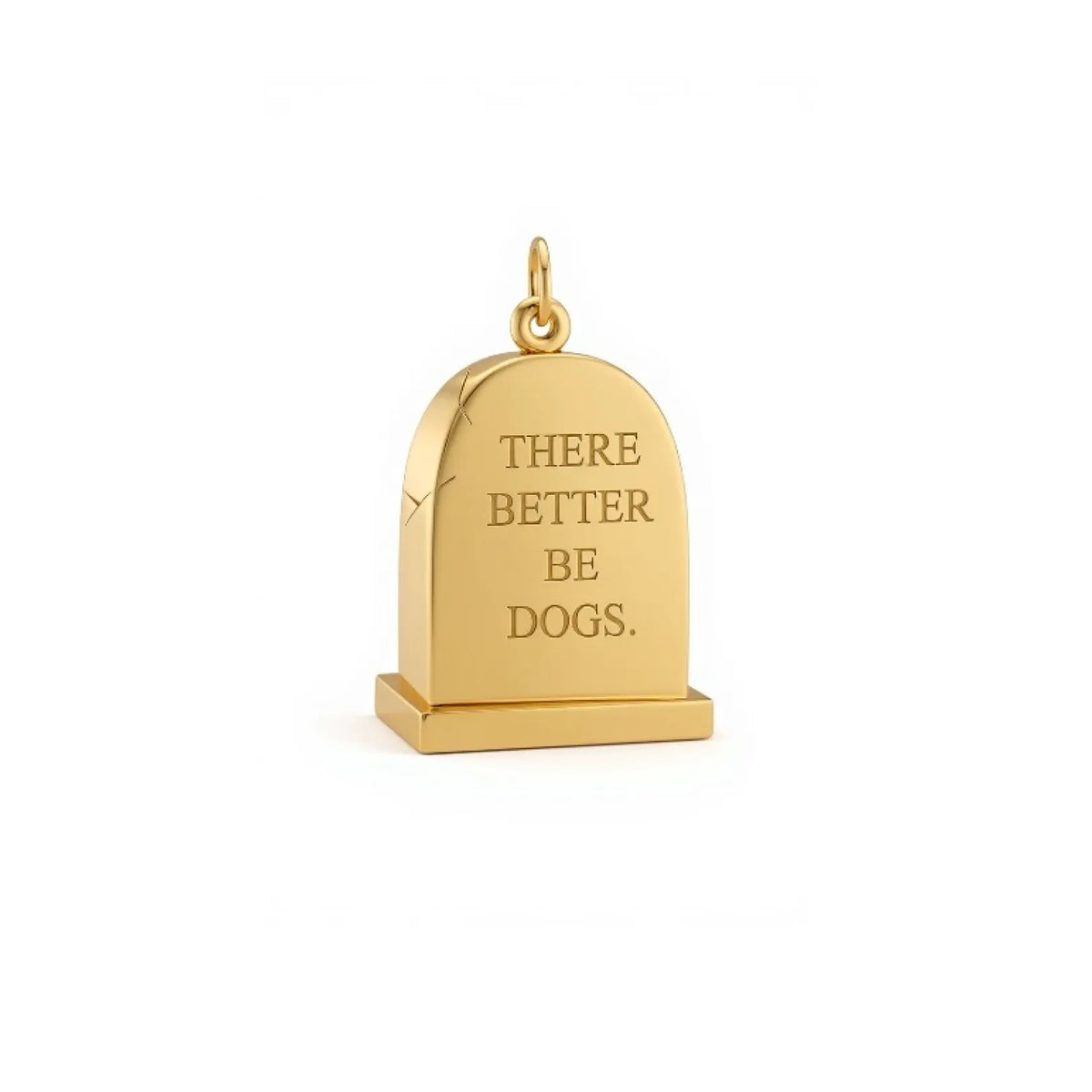 Small Gold Gravestone Pendant