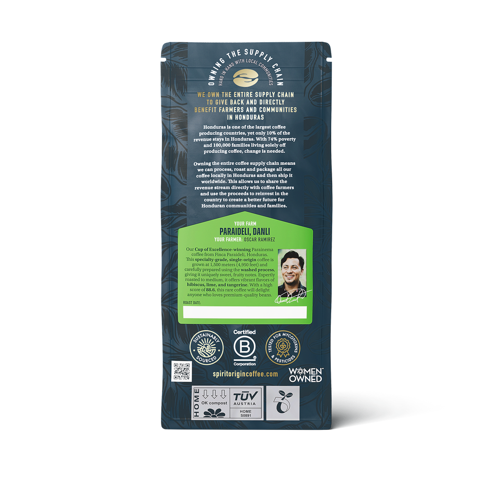 Honduras Paraideli Parainema Washed Parainema Cup of Excellence 1.8oz (50g) Sample bag