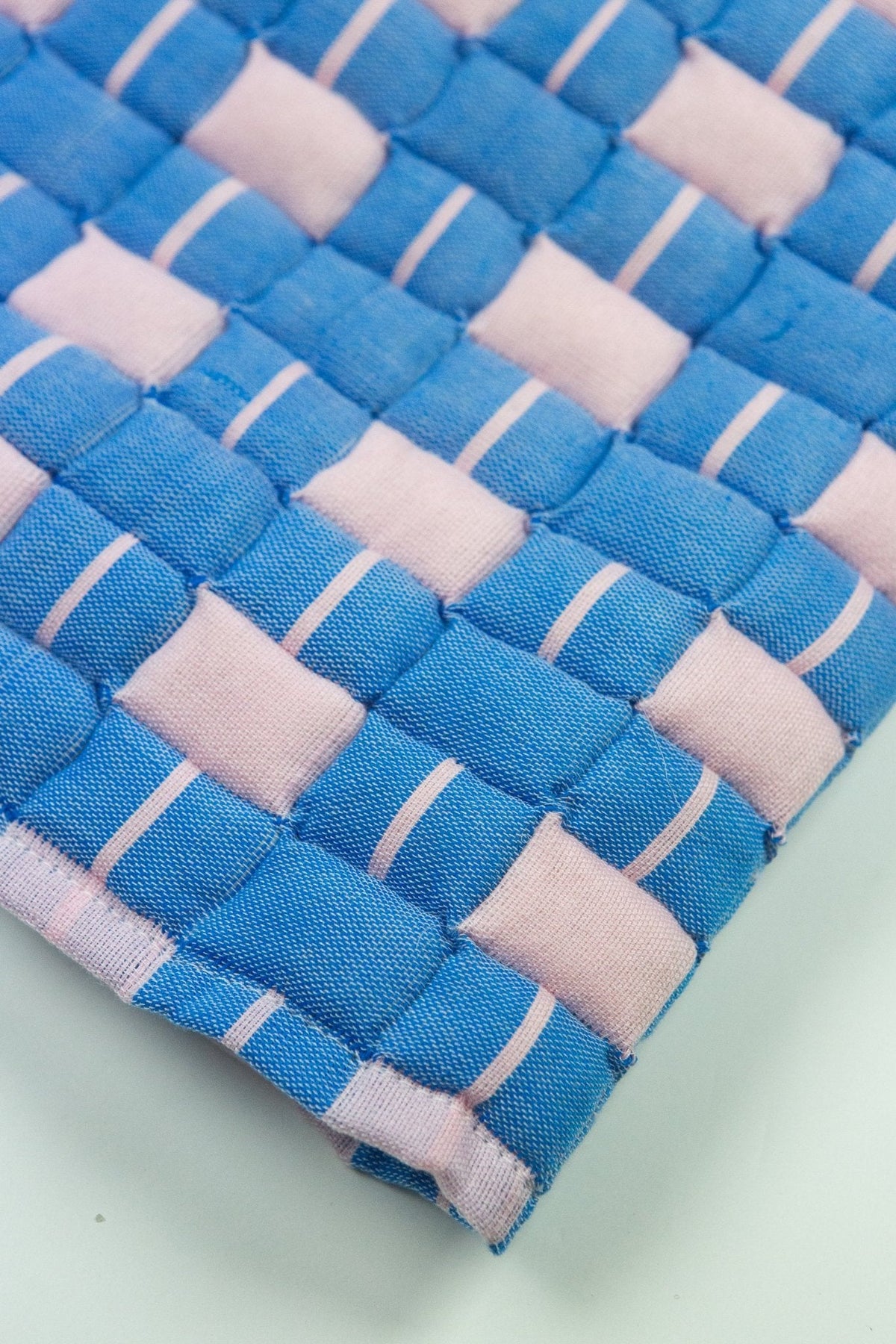 Quilted Sujani Throw Blanket - Soft Pink and Blue