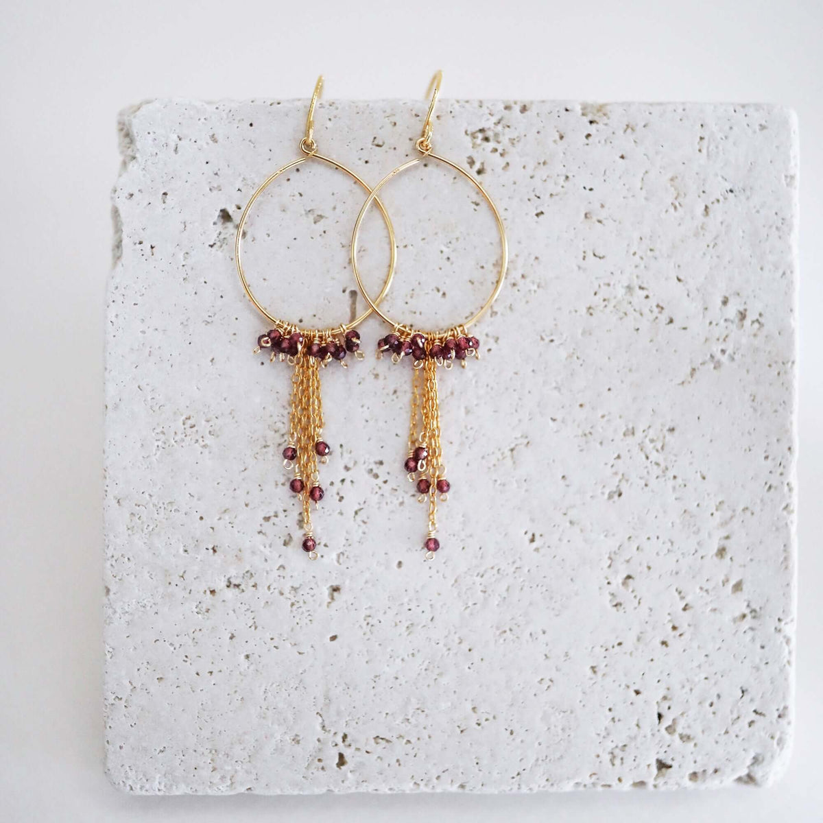Aquamarine Mini Swing Hoop Earrings