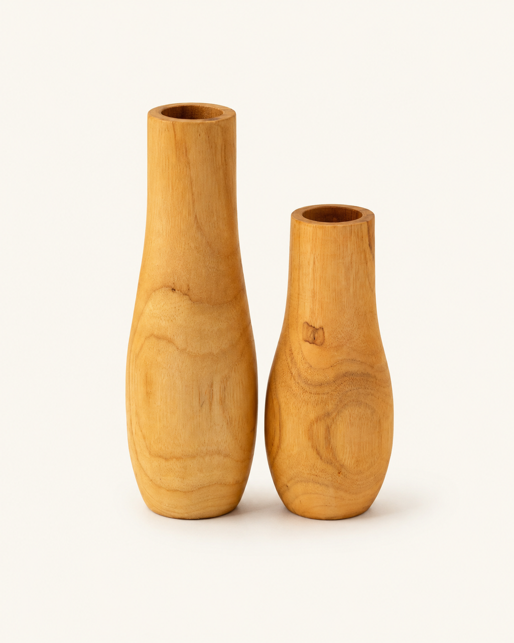 Teak Wavy Vases