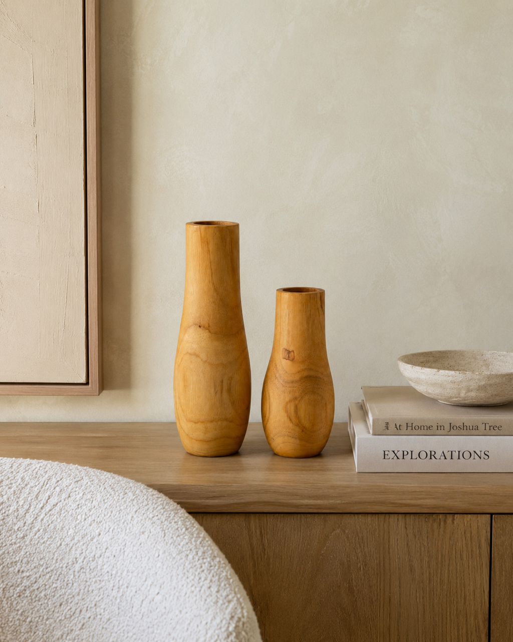 Teak Wavy Vases