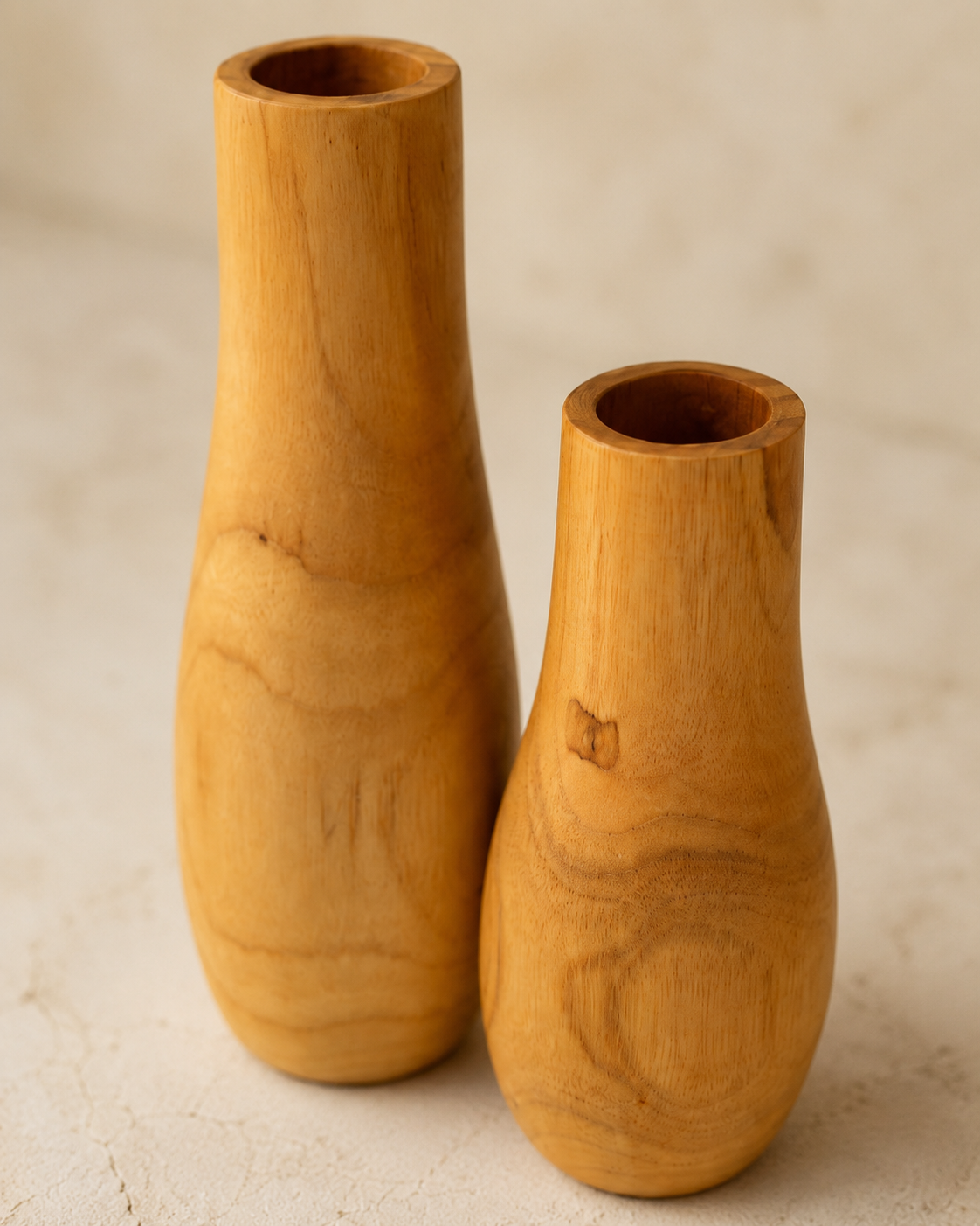 Teak Wavy Vases