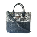Tin Marin Black Large Woven Crossbody Bag - Black Leather