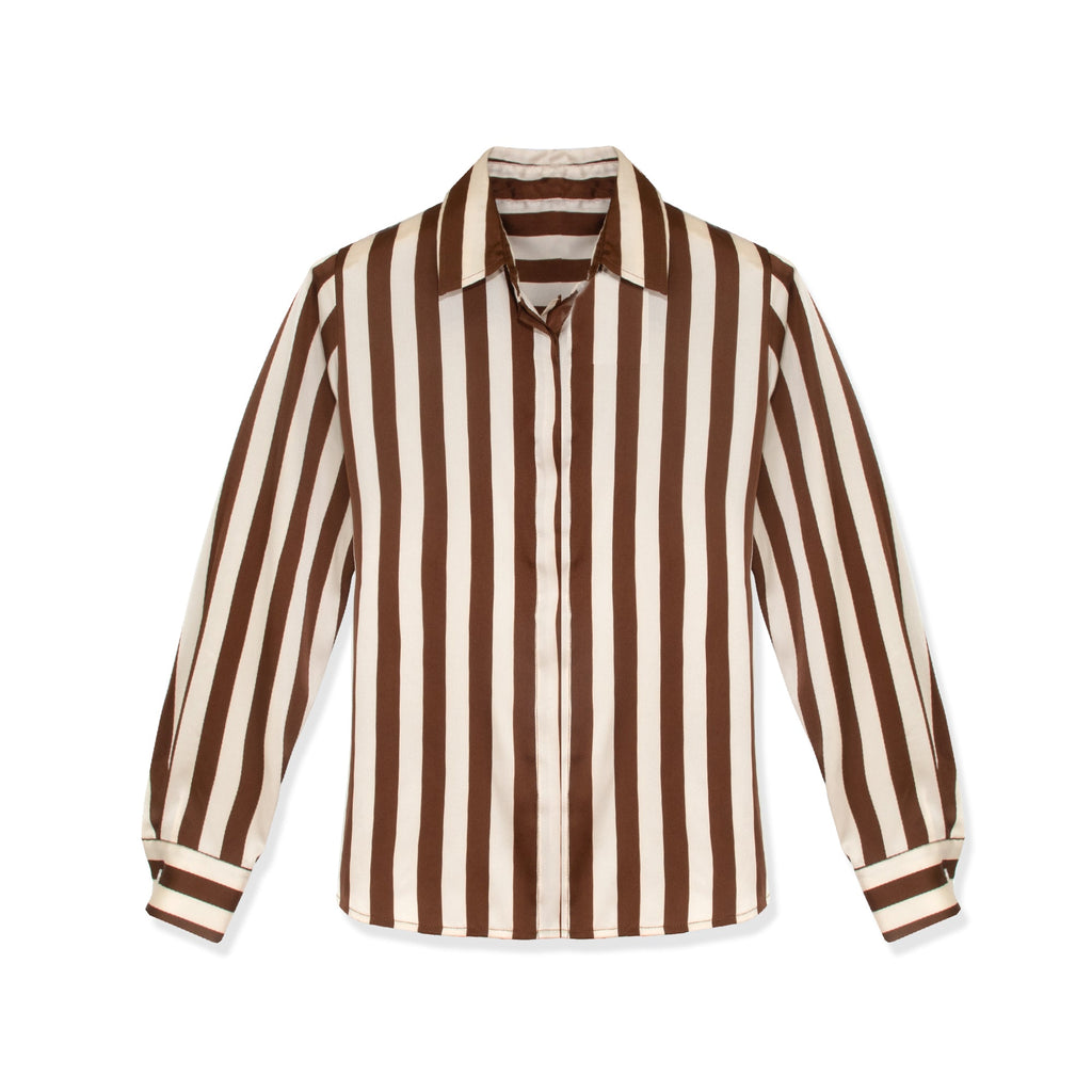 STRIPED  SILKY BLOUSE