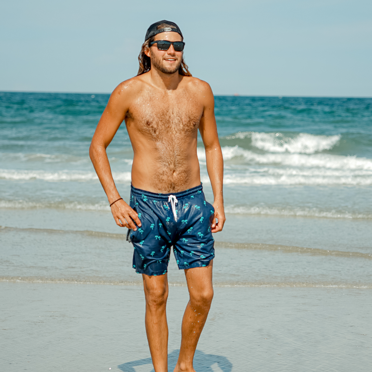 Tropical Trees - Waterproof Swim Shorts With A Waterproof Pocket
