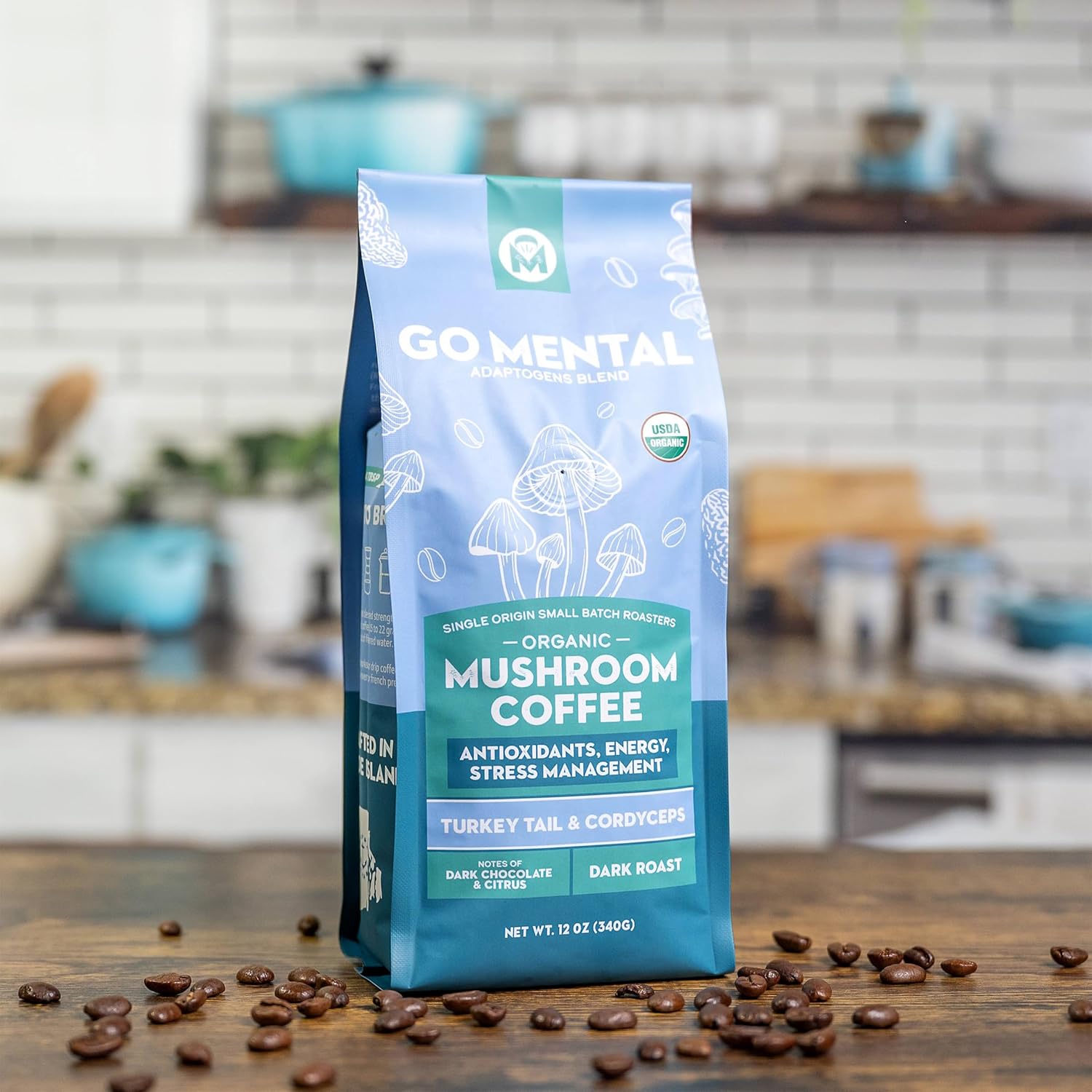 Turkey Tail & Cordyceps Mushroom Coffee Adaptogens Blend