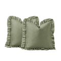 Pink Velvet Ruffle Pillow - 18" x 18"