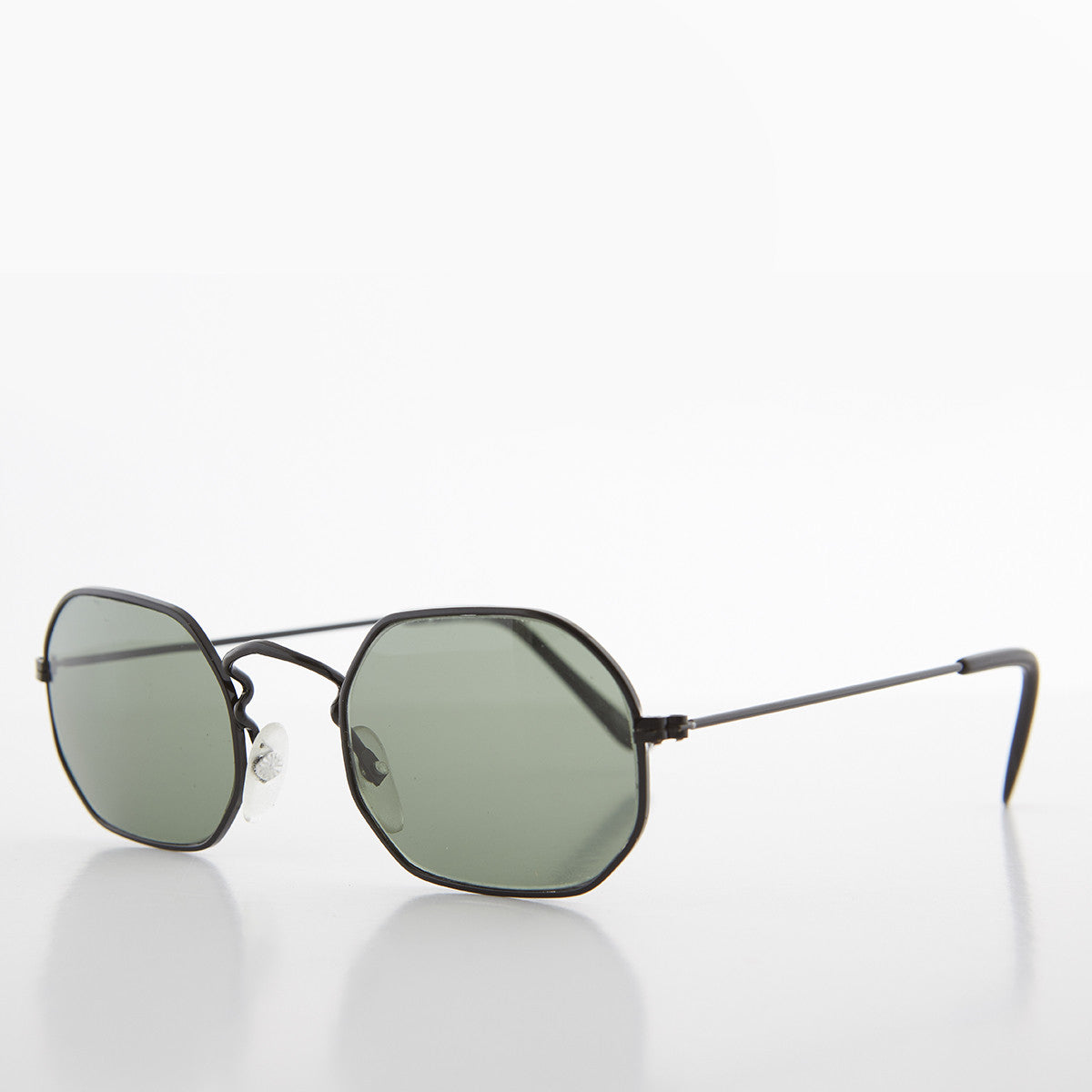 Octagonal Metal Frame Sunglass with Glass Lens - Vine