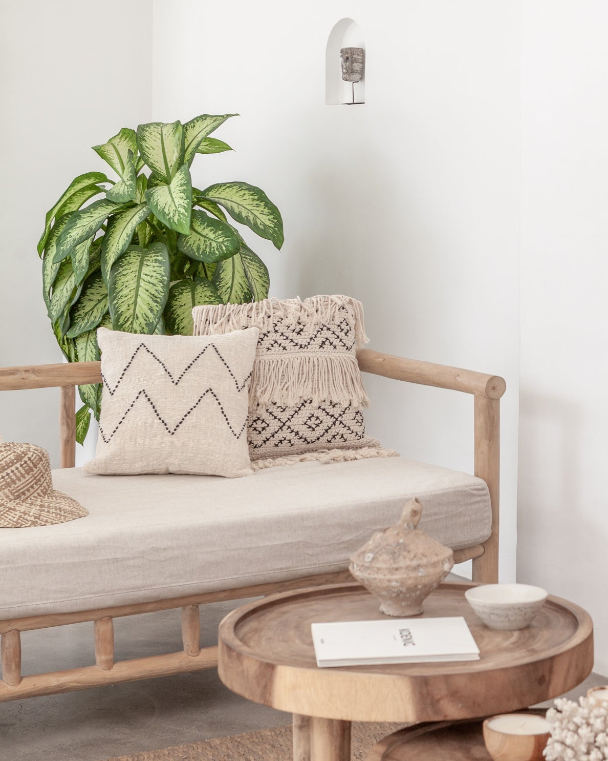 Bohemian Tasseled Macrame Throw Pillow