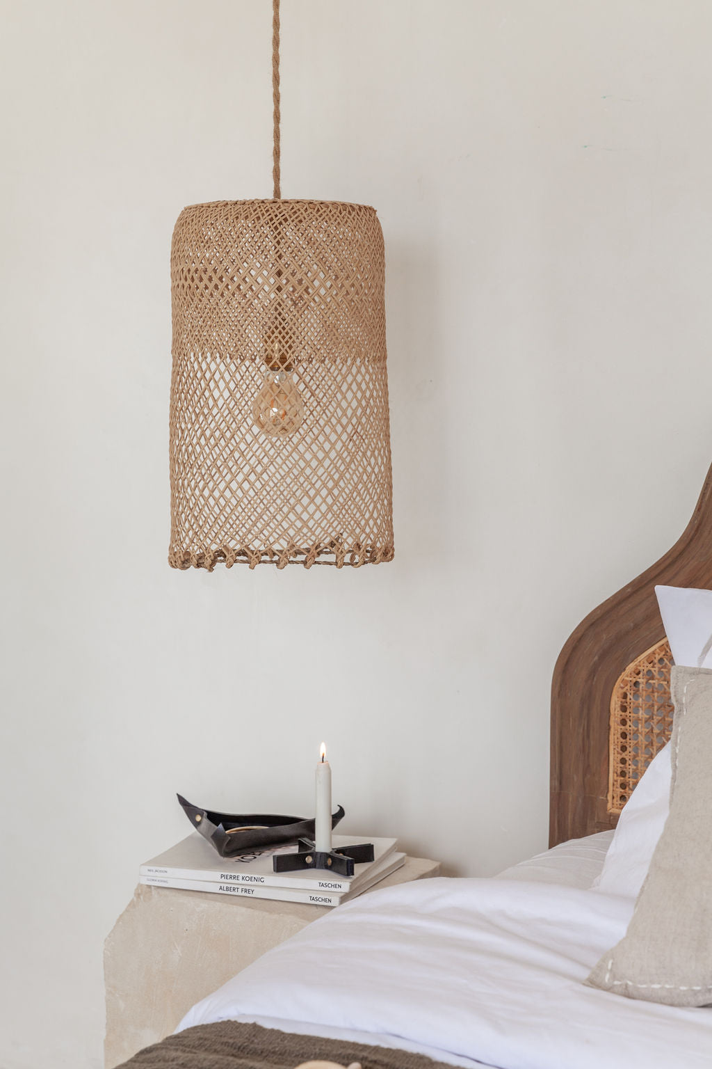 Minimal Leather Candle Holder Set of 2
