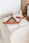 Minimal Leather Candle Holder Set of 2