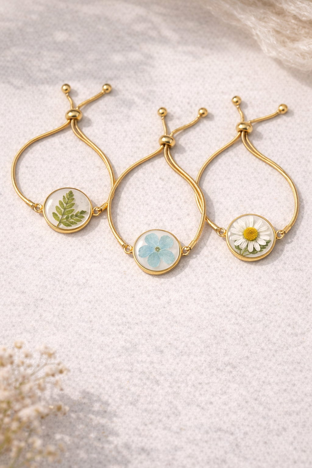 Wildflower Gold Bracelet Large Pendant