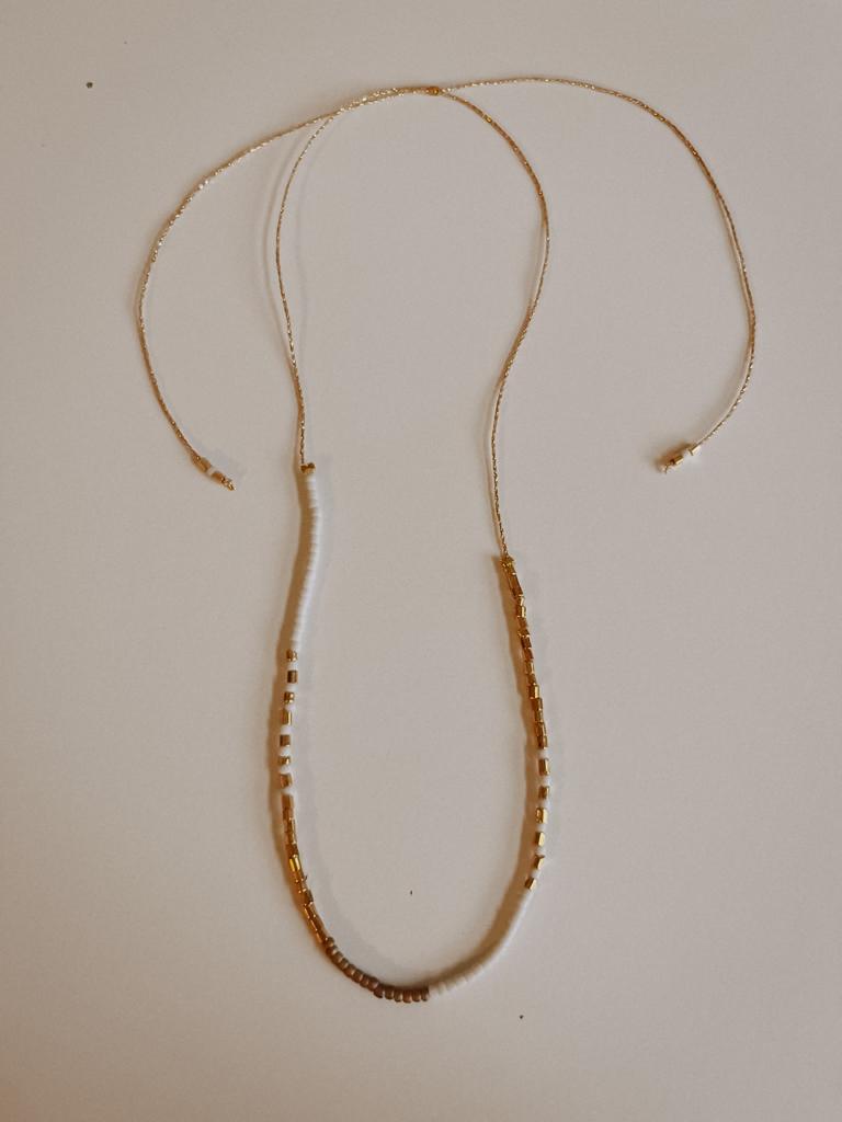 Gold Beaded Necklace and Bracelet Set