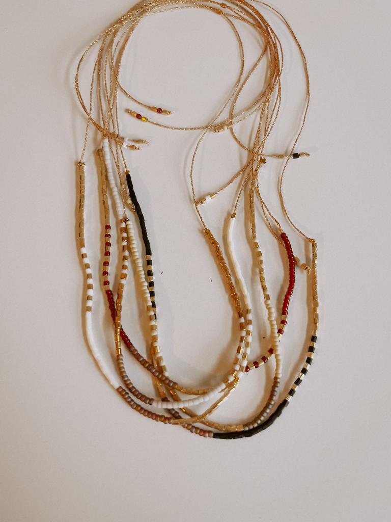 Gold Beaded Necklace and Bracelet Set