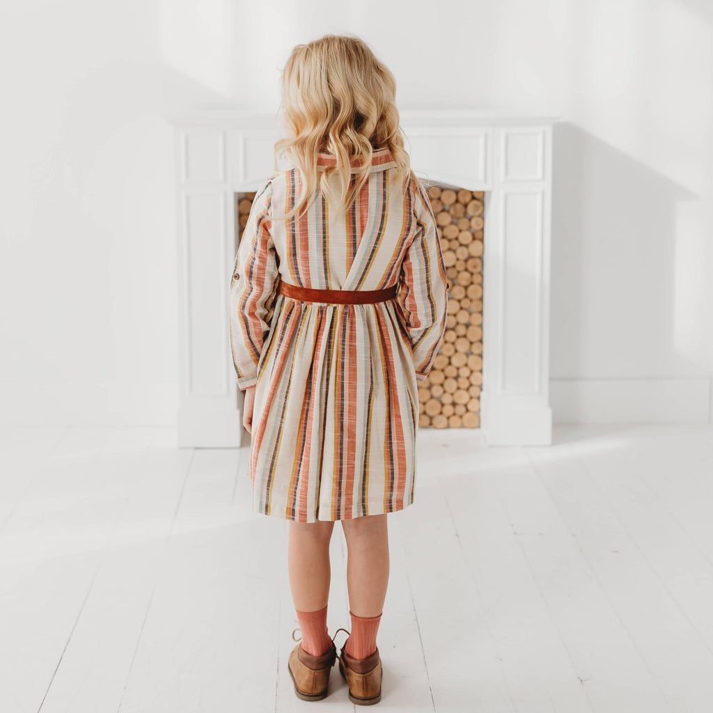 Yarn Dyed Striped Shirt Dress