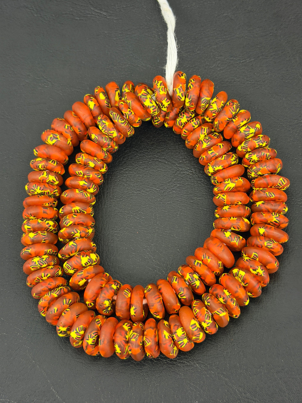 Designer Fused Krobo Rondelle Recycled Glass Beads | Authentic Ghana African Glass Beads | Jewelry Making Supplies