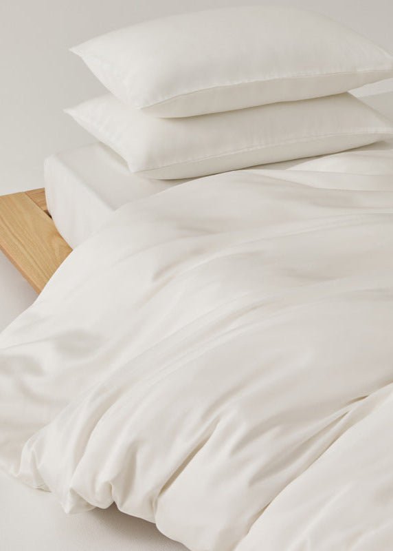 Adeline Pastel Silky Cooling TENCEL™ Bedding Set / White