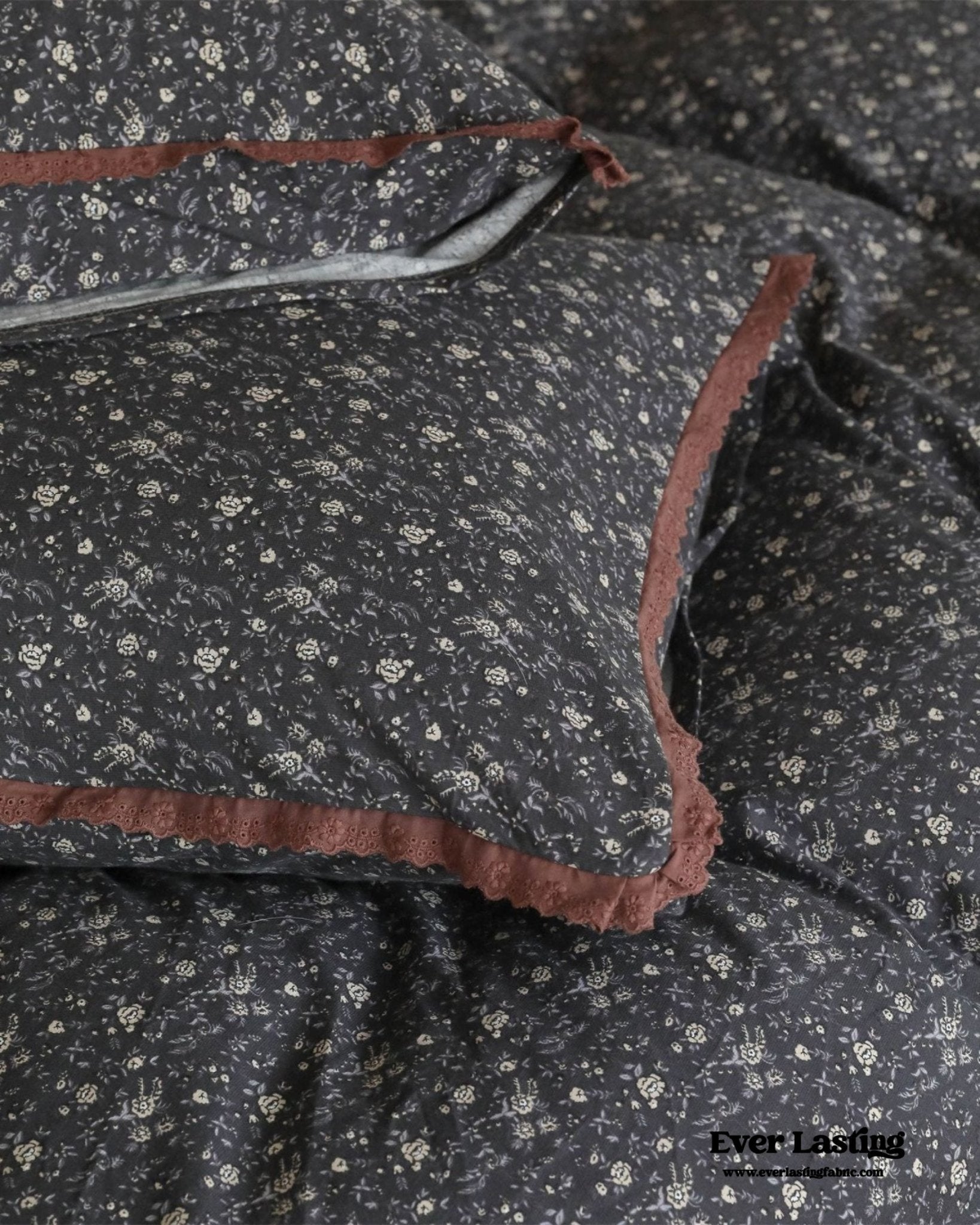 Anaya Rose French Vintage Bedding Set / Black + Brown