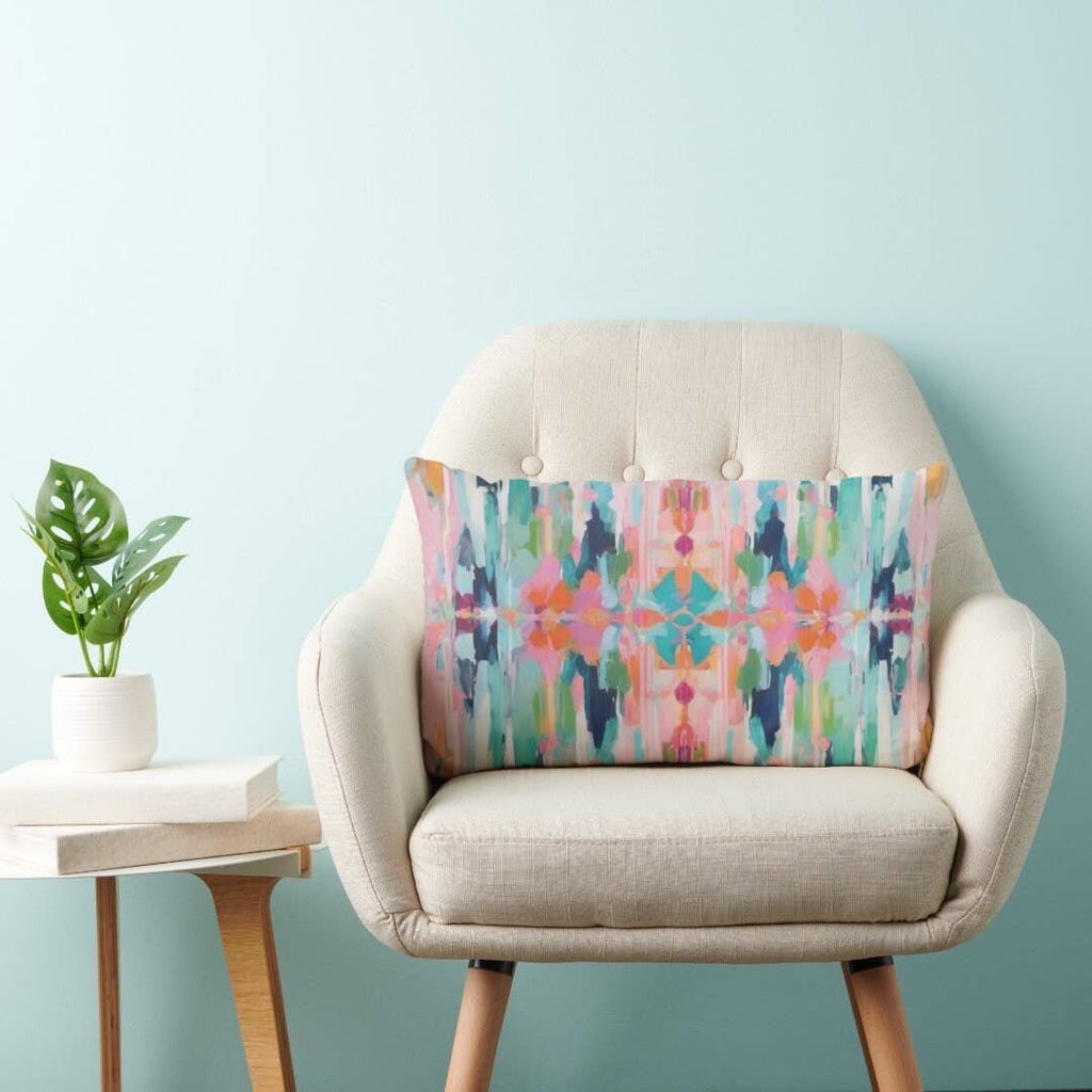 Dora Abstract Print Lumbar Throw Pillow